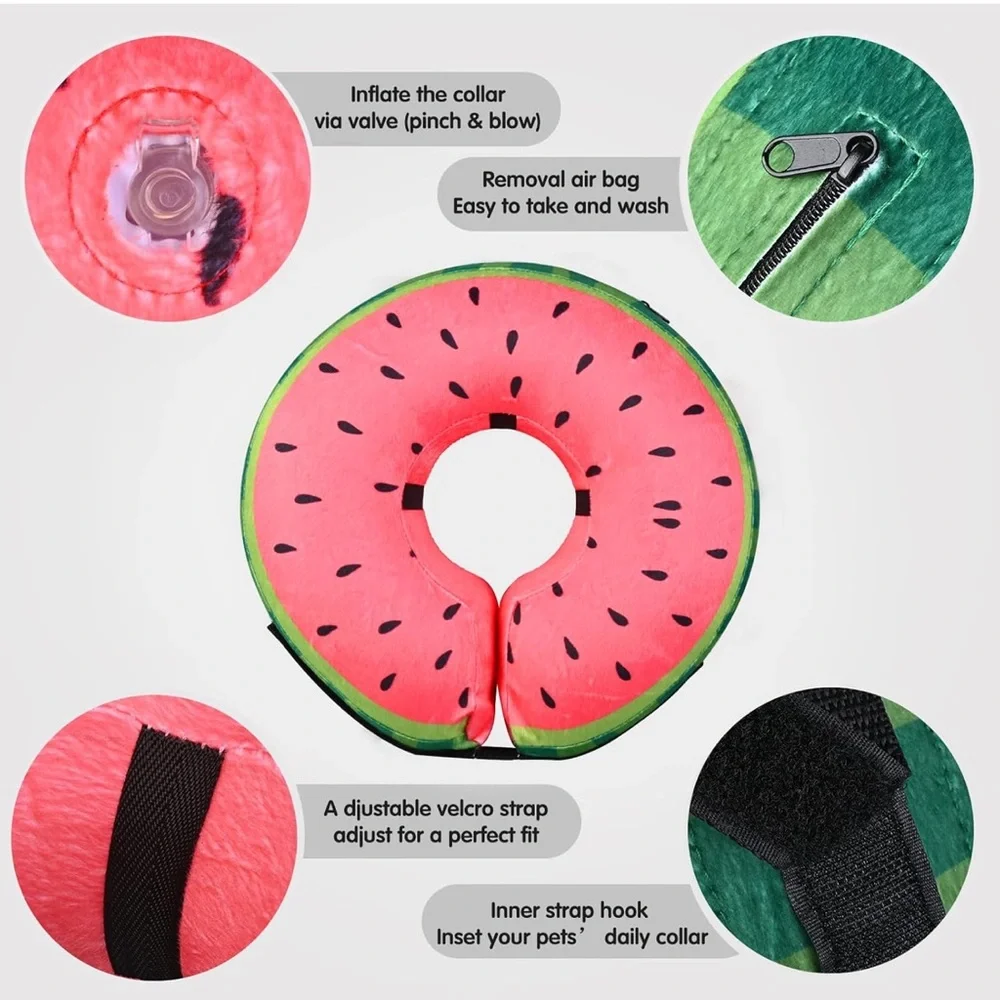 Watermelon Inflatable Dog Recovery Collar | Soft Cone Alternative XL